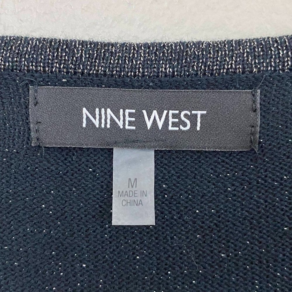 NWT Nine West Black Silver Metallic Cocktail Dress - Picture 5 of 5